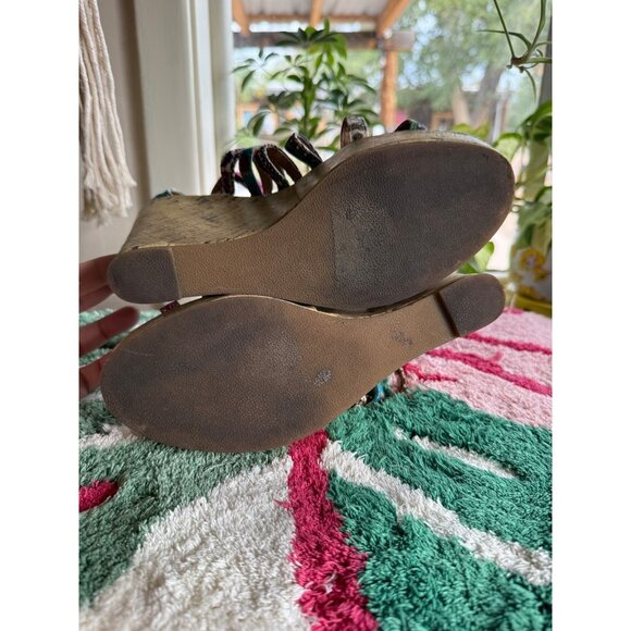 Mudd Gladiator Floral Wedges Women's 8 Studded Kohl's Trinity Boho Beach Travel - Picture 10 of 10